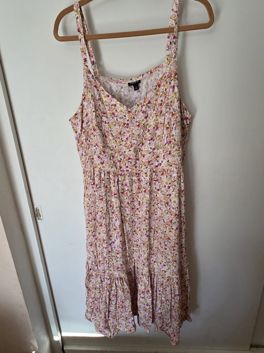 torrid Pink & Yellow Floral Tiered Maxi Dress